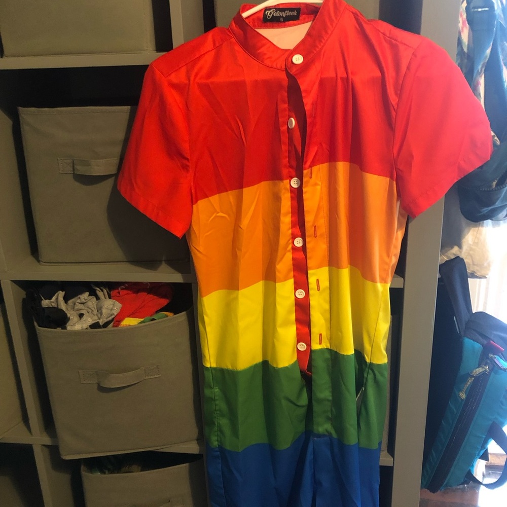 Small rainbow romper